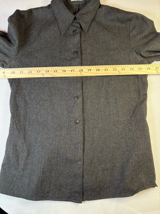 miu miu charcoal wool tailored button up blouse italy - Picture 14 of 15